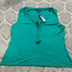 ModCloth Turquoise Tie Neck Viscose Top Sz XL NWT